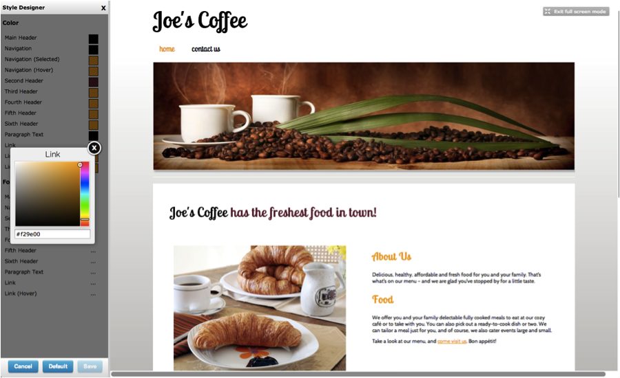 customizing the visual design of your website