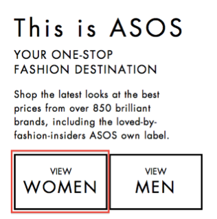 Asos.com Homepage CTA.
