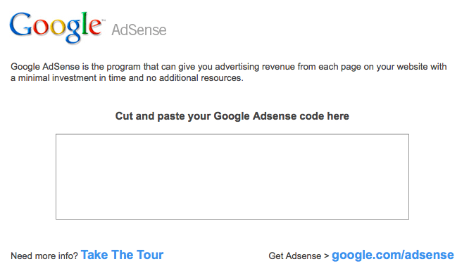 Adding Google AdSense to Yola