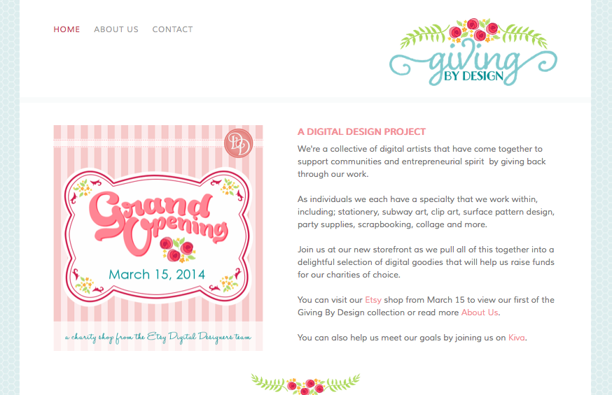 Giving By Design keeps a professional look and feel by tying consistent graphics throughout their page.