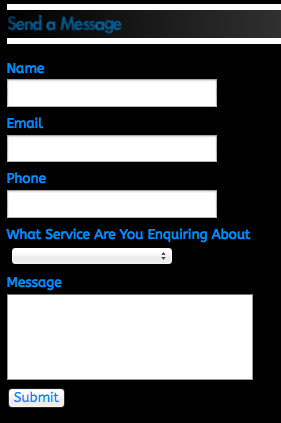 Lightbulb Moments has a relevant form on their contact page, strategically placed among custom panel widgets for a professional look and feel.